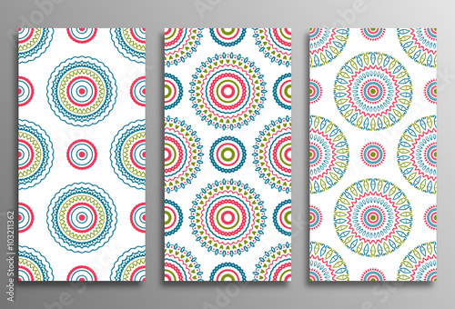 Set vintage universal different seamless eastern patterns