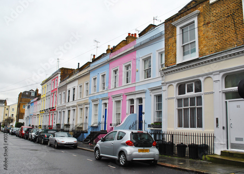 Notting Hill colorful houses, london