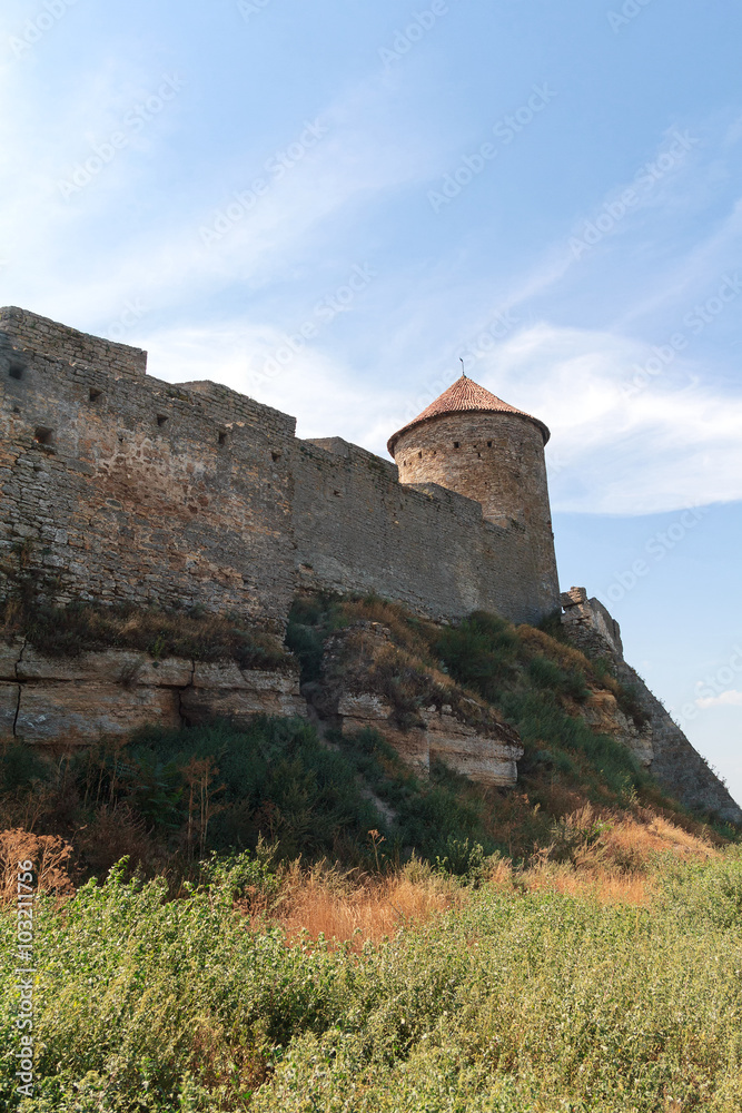 Tower of an ancient fortress. Belgorod-Dniester, Ukraine