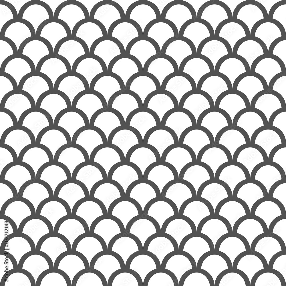 Grey Fish Scale Seamless Pattern