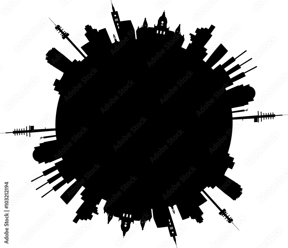 Hannover Skyline als runde Grafik