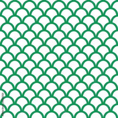 Green Fish Scale Seamless Pattern