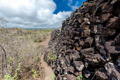 Wall of Tears (Muro de las lagrimas) , Isabela ,Galapagos ,Focus on wall © nok3709001