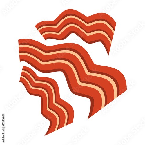 Bacon strip meat vector icon