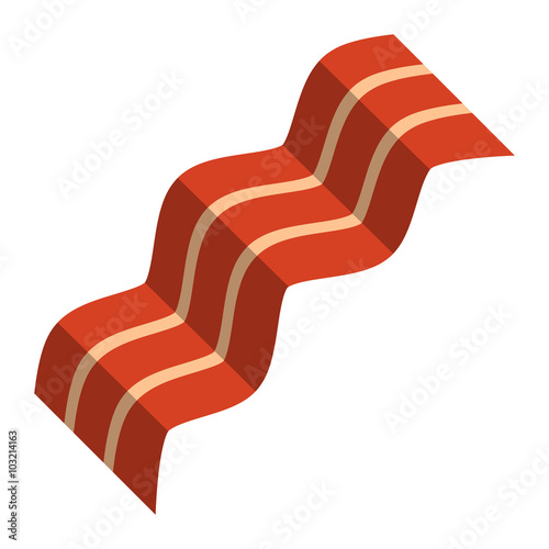 Bacon strip meat vector icon