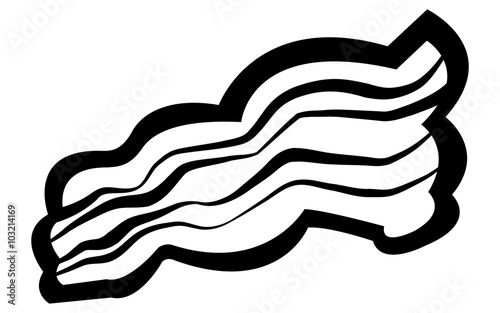 Bacon strip meat vector icon