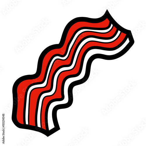 Bacon strip meat vector icon