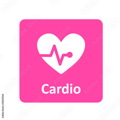 Cardio pulse heart icon for web and mobile