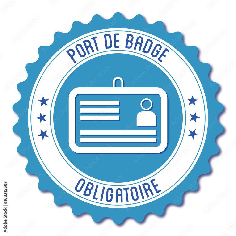 Vecteur Stock Logo port de badge obligatoire. | Adobe Stock