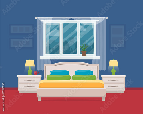 Bedroom with furniture 
