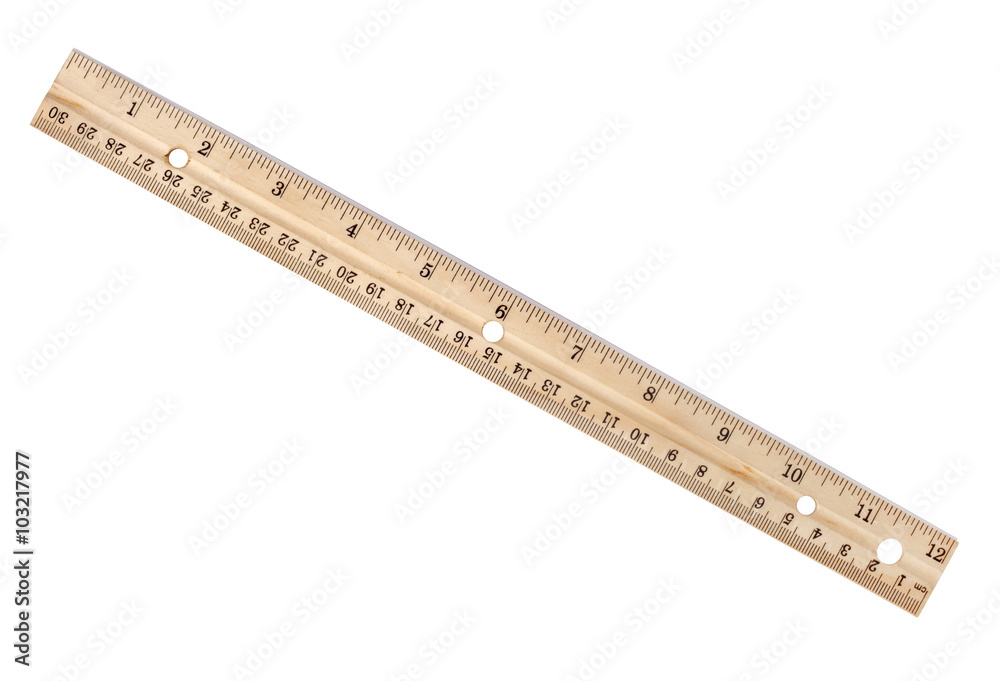 Twelve inch ruler isolated on white with clipping path Twelve inch ruler isolated on white with clipping path