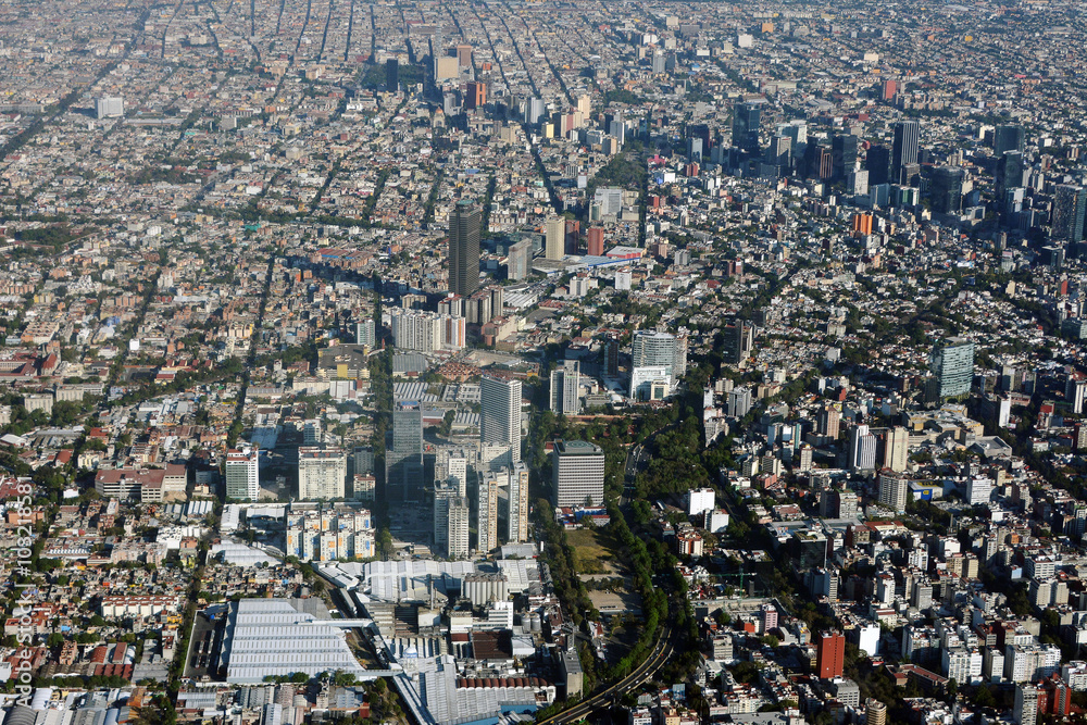 Aerial view of Mexico City. foto de Stock | Adobe Stock