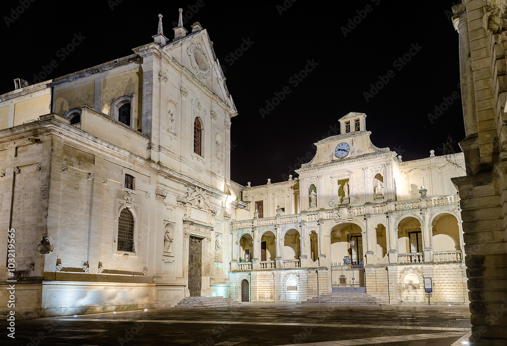 Cathedral of Lecce, masterpiece of baroque art in Salento, Italy