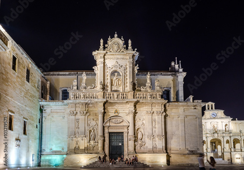 Cathedral of Lecce, masterpiece of baroque art in Salento, Italy photo