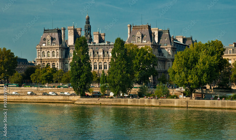 Bank of river Seine in Paris, France