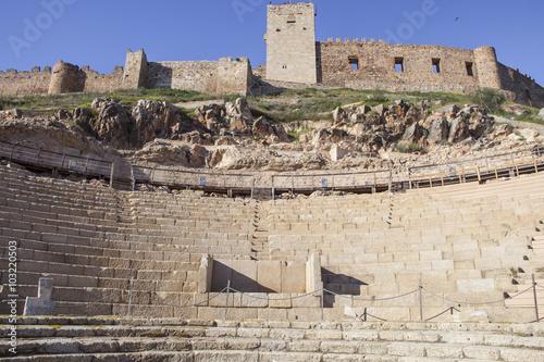 Roman theatre and Medellin castle, Spain photo