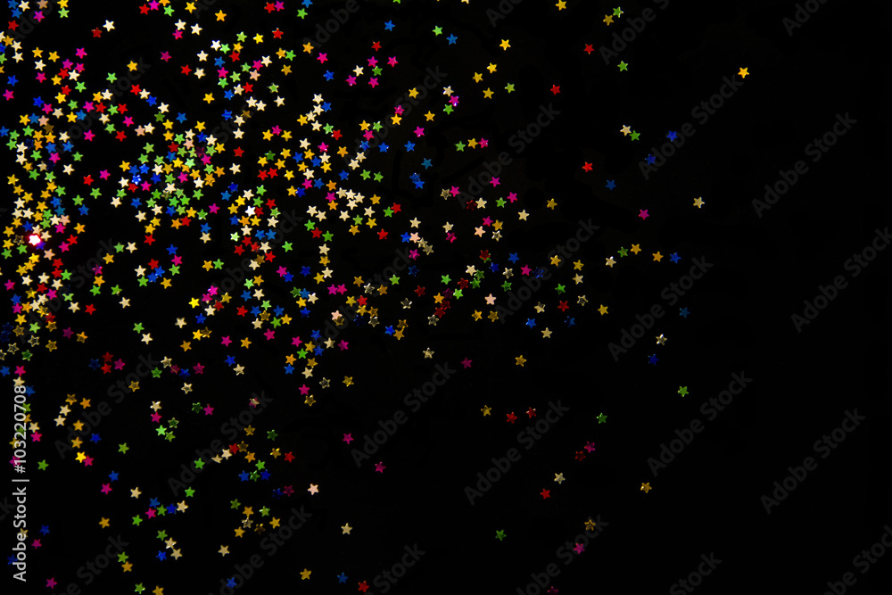 Stars concept isolated against a black background with colorful. Stars concept isolated against a black background with colorful.