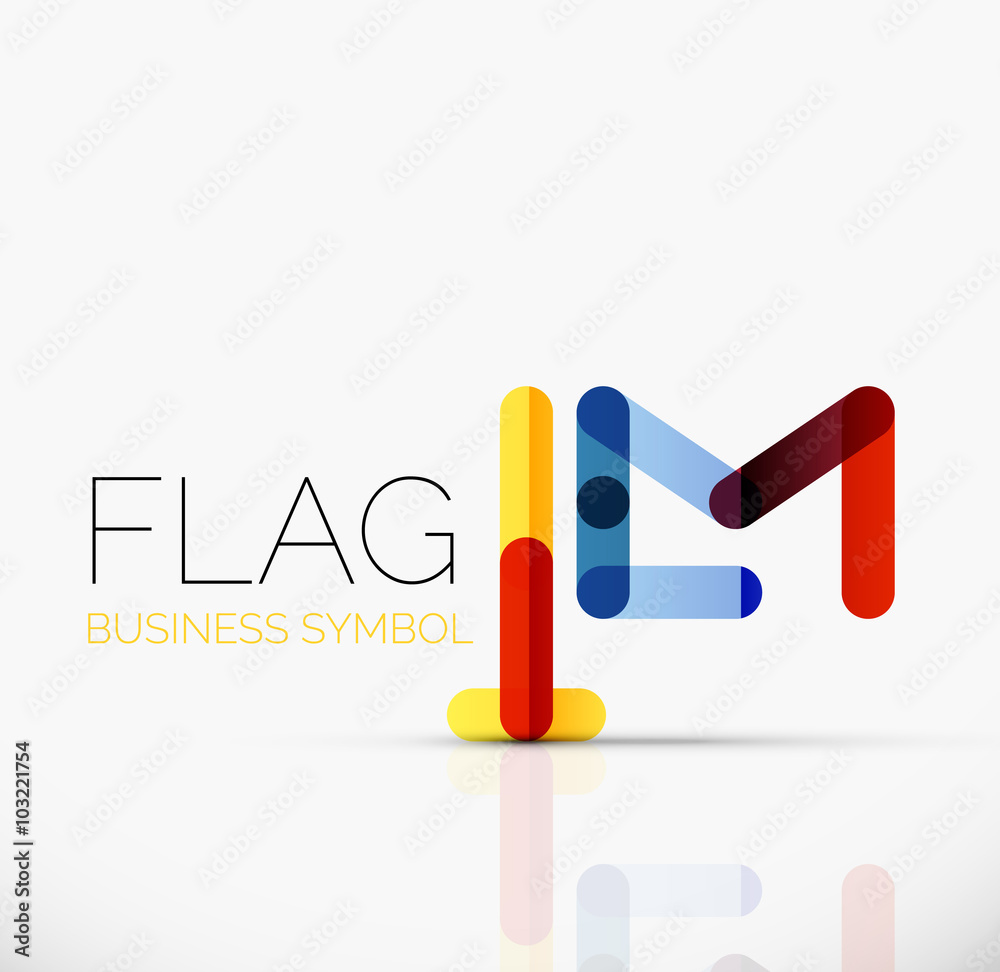 Logo flag, abstract linear geometric business icon Logo flag, abstract linear geometric business icon