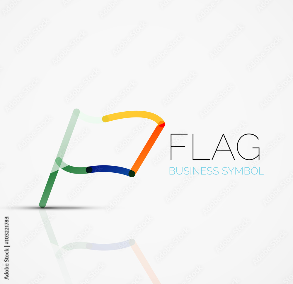 Logo flag, abstract linear geometric business icon Logo flag, abstract linear geometric business icon