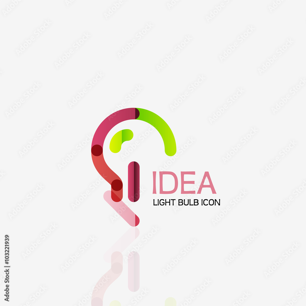 Logo, vector light bulb abstract linear geometric business icon. Idea concept Logo, vector light bulb abstract linear geometric business icon. Idea concept