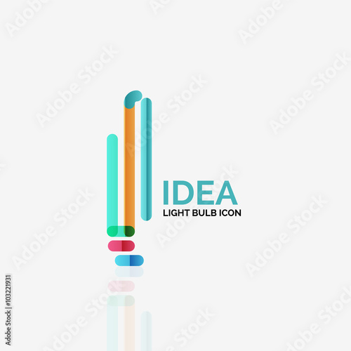 Logo  vector light bulb abstract linear geometric business icon. Idea concept
