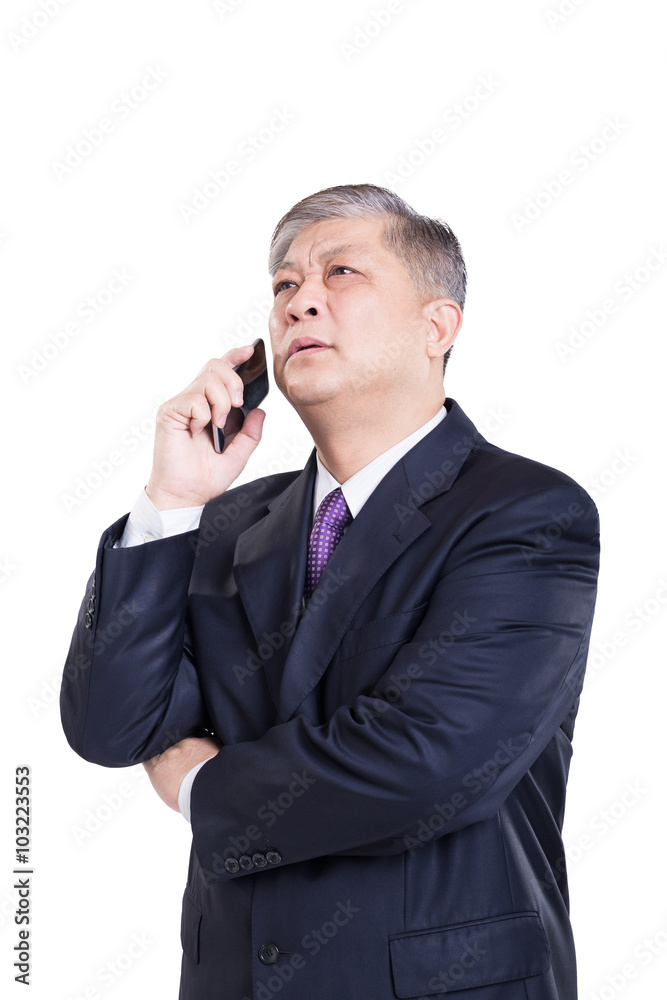 gesture and pose of old Asian businessman gesture and pose of old Asian businessman