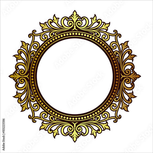  Vector vintage border frame engraving with retro ornament Vecto