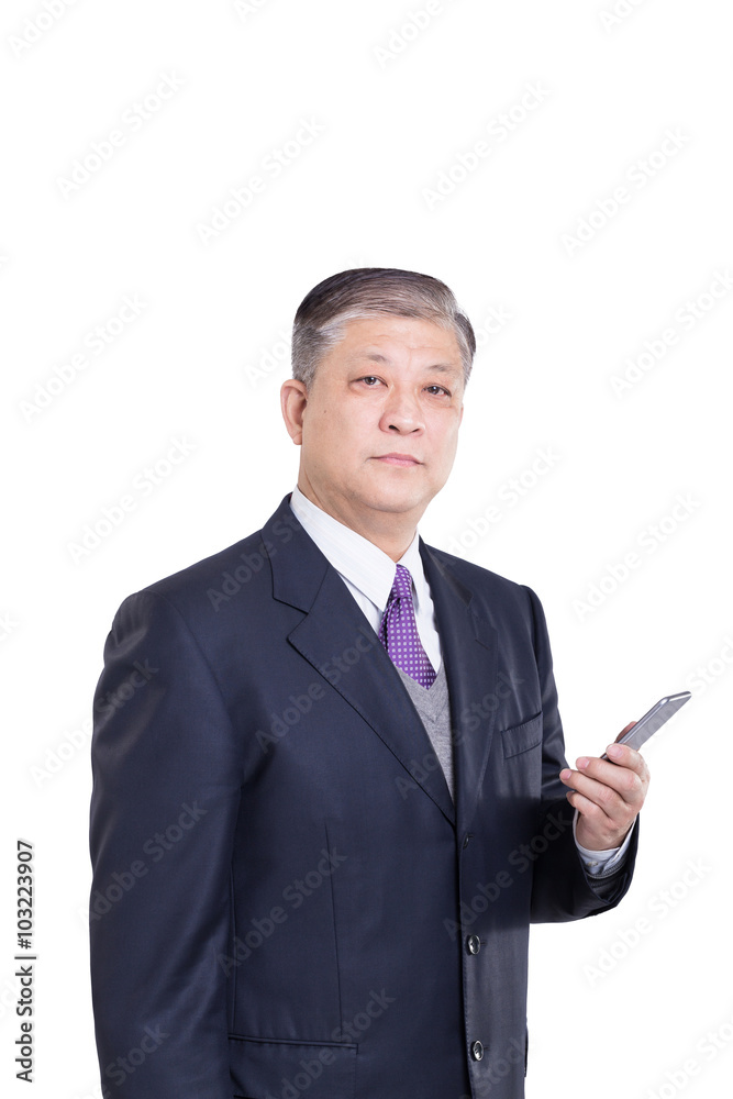 gesture and pose of old Asian businessman gesture and pose of old Asian businessman