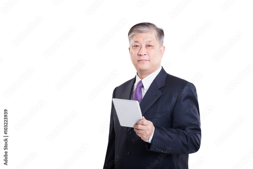 pose and gesture of old Asian businessman in suit pose and gesture of old Asian businessman in suit