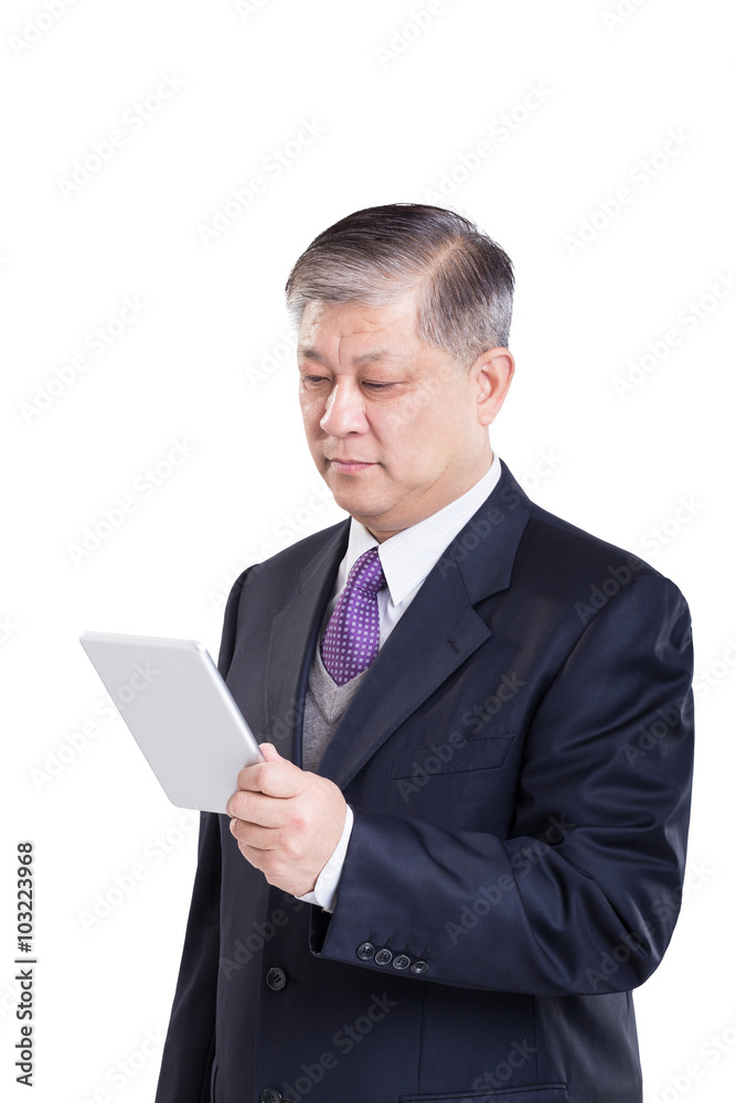 pose and gesture of old Asian businessman in suit pose and gesture of old Asian businessman in suit