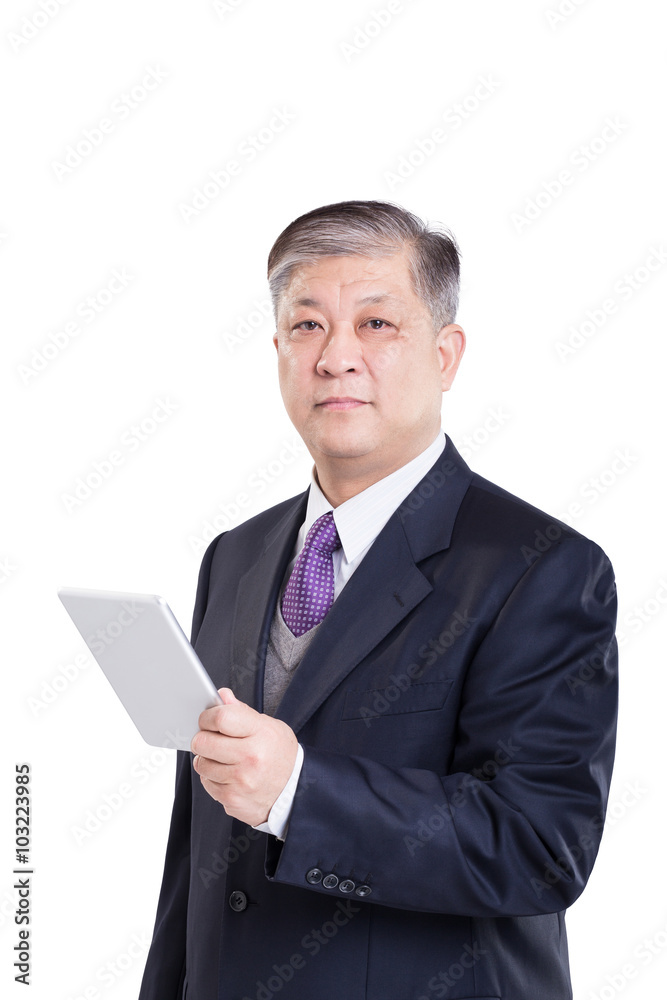 pose and gesture of old Asian businessman in suit pose and gesture of old Asian businessman in suit