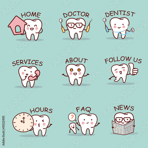 cute cartoon tooth set