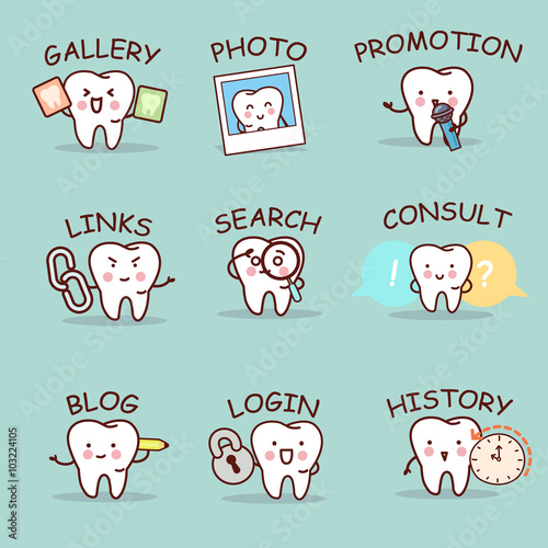 cute cartoon tooth set