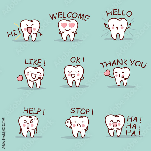 cute cartoon tooth set