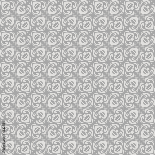 Vintage blue grey ornament  vector seamless pattern in neutral color