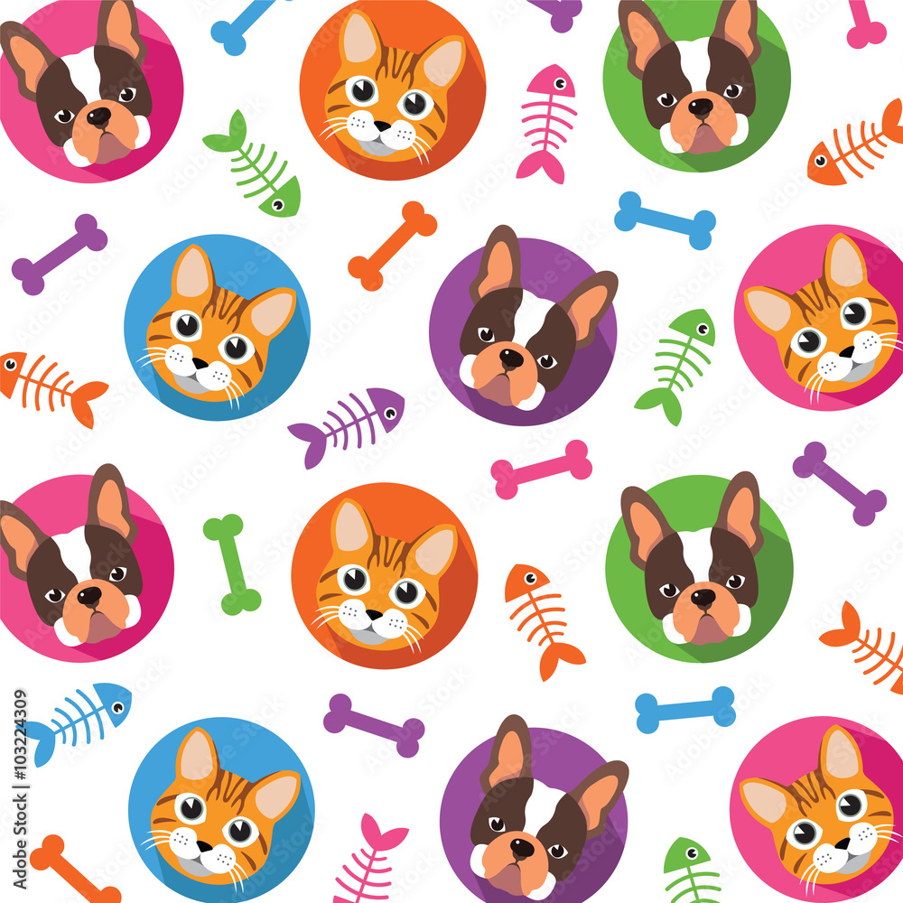 Obraz premium Cat & Dog pattern