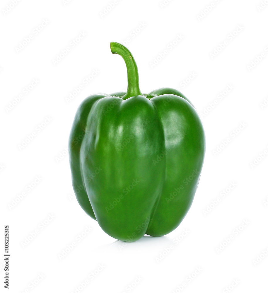 Green pepper on white background Green pepper on white background