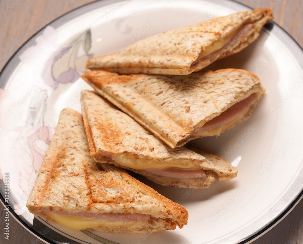 Ham and Cheese sandwich with whole wheat bread