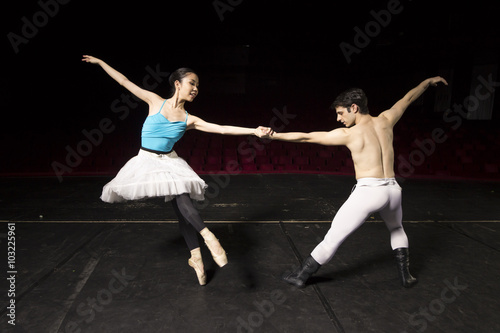 Ballet dance couple, posing.