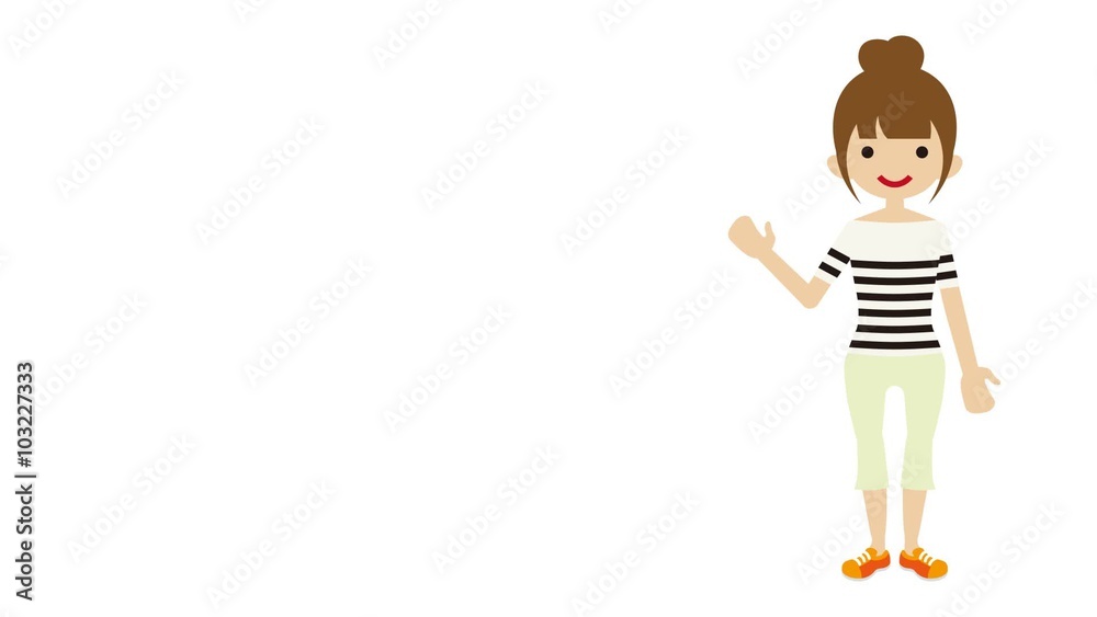 Explaining Female student - Hair Bun -Loop-ready File -Alpha channel Explaining Female student - Hair Bun -Loop-ready File -Alpha channel
