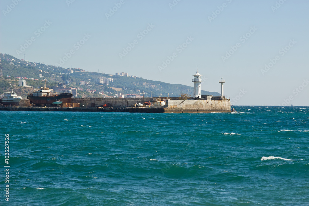 Yalta port lighthouse
