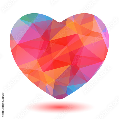 pink polygonal heart