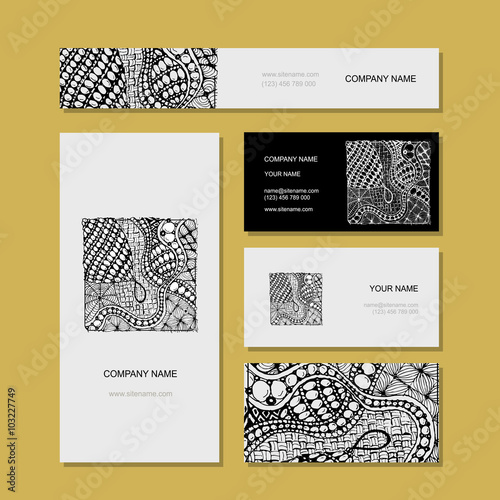 Business card, zentangle ornament design