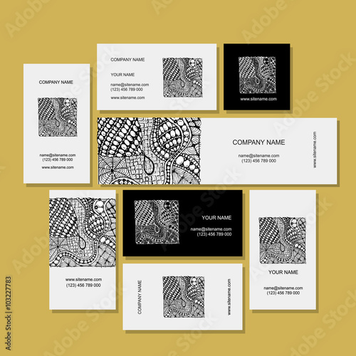 Business card, zentangle ornament design