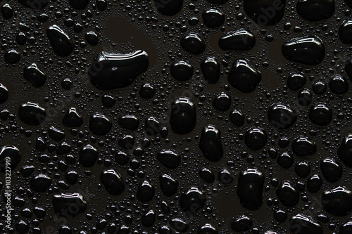 water drops on black