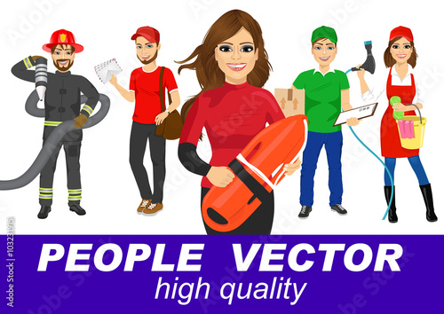 people vector with various characters
