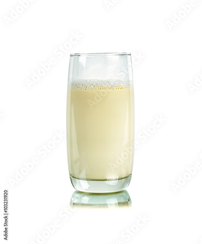 Glass of milk isolated on the white background