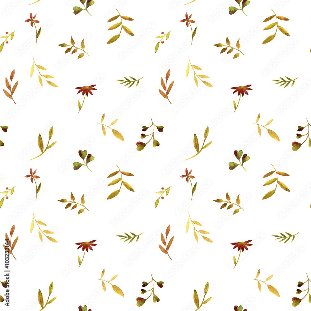 seamless pattern with watercolor leaves seamless pattern with watercolor leaves