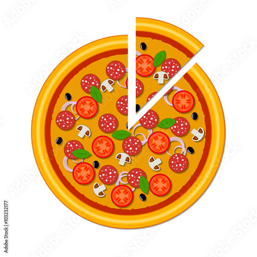 beautiful illustration pizza in vector format