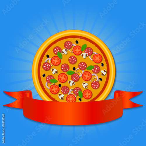 beautiful illustration pizza in vector format